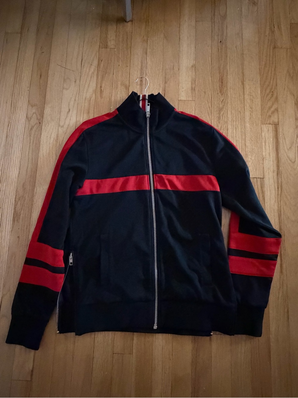 Tommy Hilfiger Full-Zip Track Sweater with Red Racing Stripes